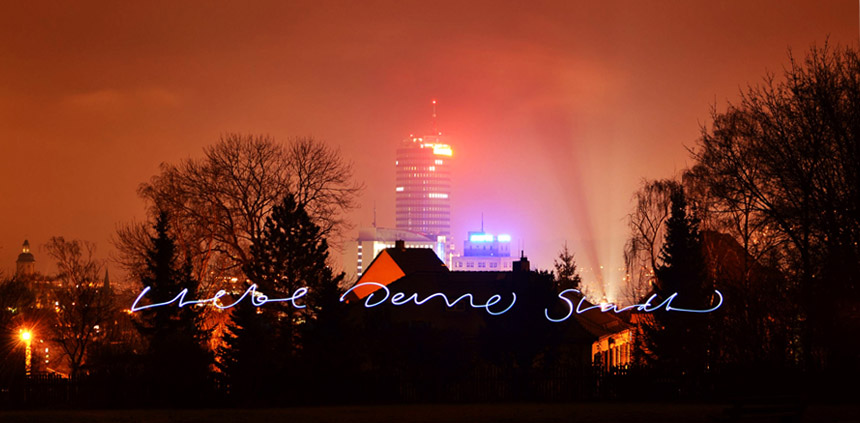 Luminogramme,Liebe deine Stadt, Jena, Köln,  Graffiti, Fotografie, liebe deine, 